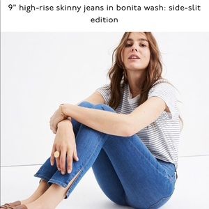 9" High-rise Skinny Jeans Bonita Wash Side Slit